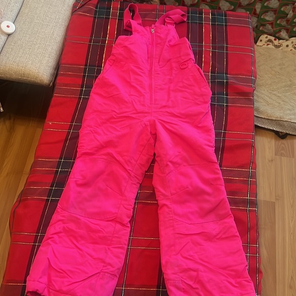Faded Glory Bib snowpants snowsuit Pink size M 7/8 - Picture 1 of 15